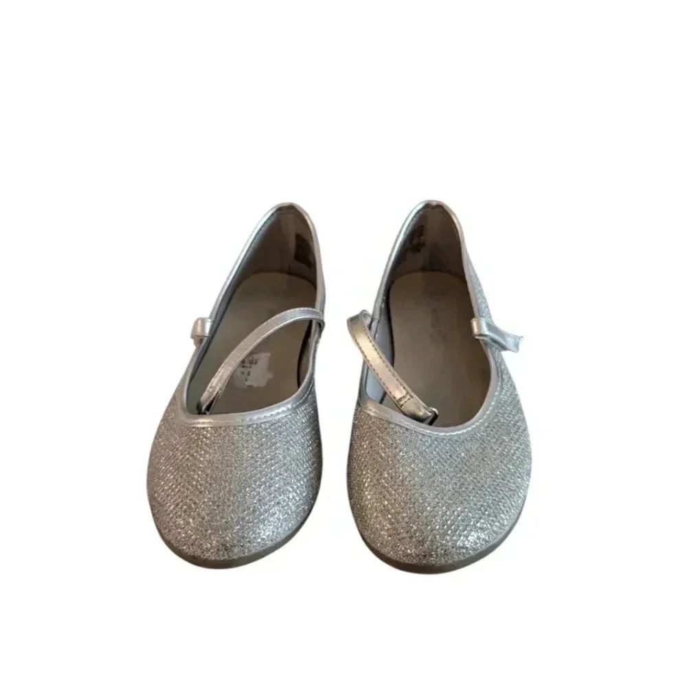 SmartFit Girls' Shimmer Chelsea Flat Size 12.5 Little Girls Color Silver